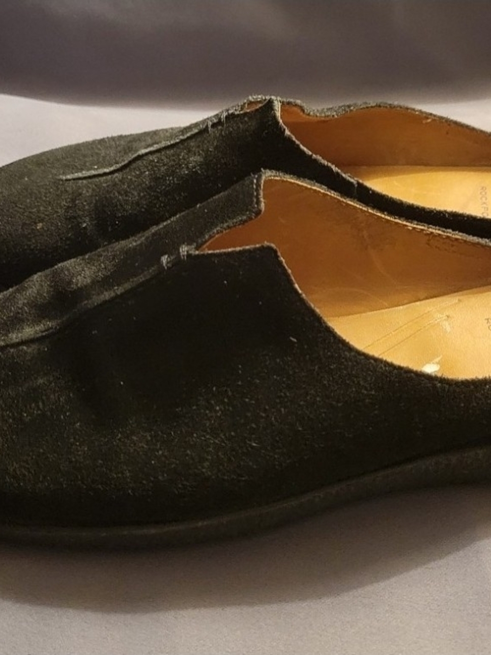 Rockport Black Suede Slip On Slides Clogs Women's Size 7W Brazil